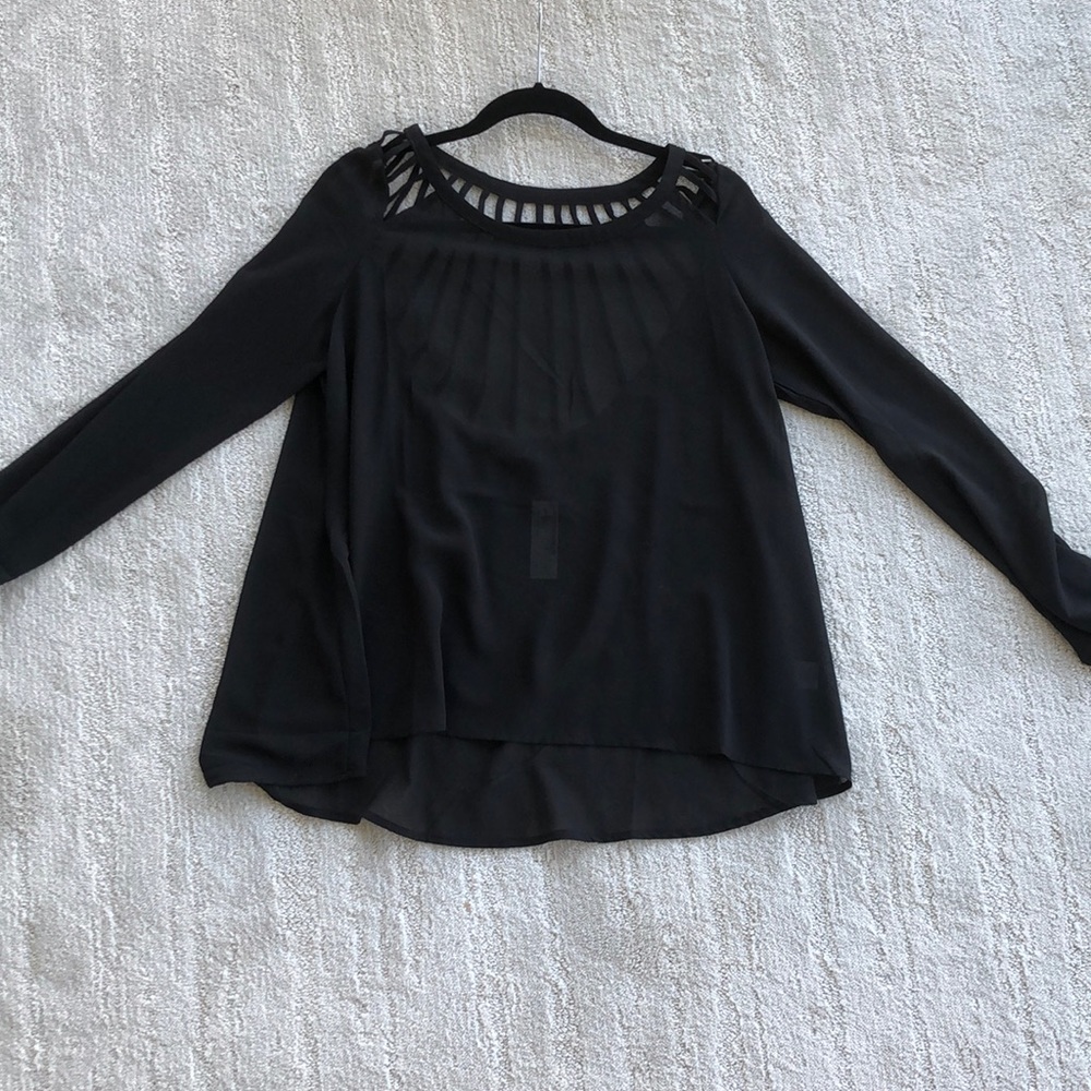 Sheer black blouse